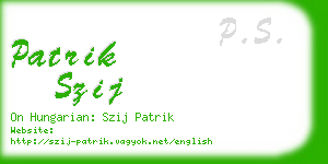 patrik szij business card